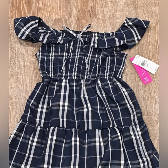 BCX Big Girls Plaid Taffeta Tiered Maxi Dress - Picture 4 of 6